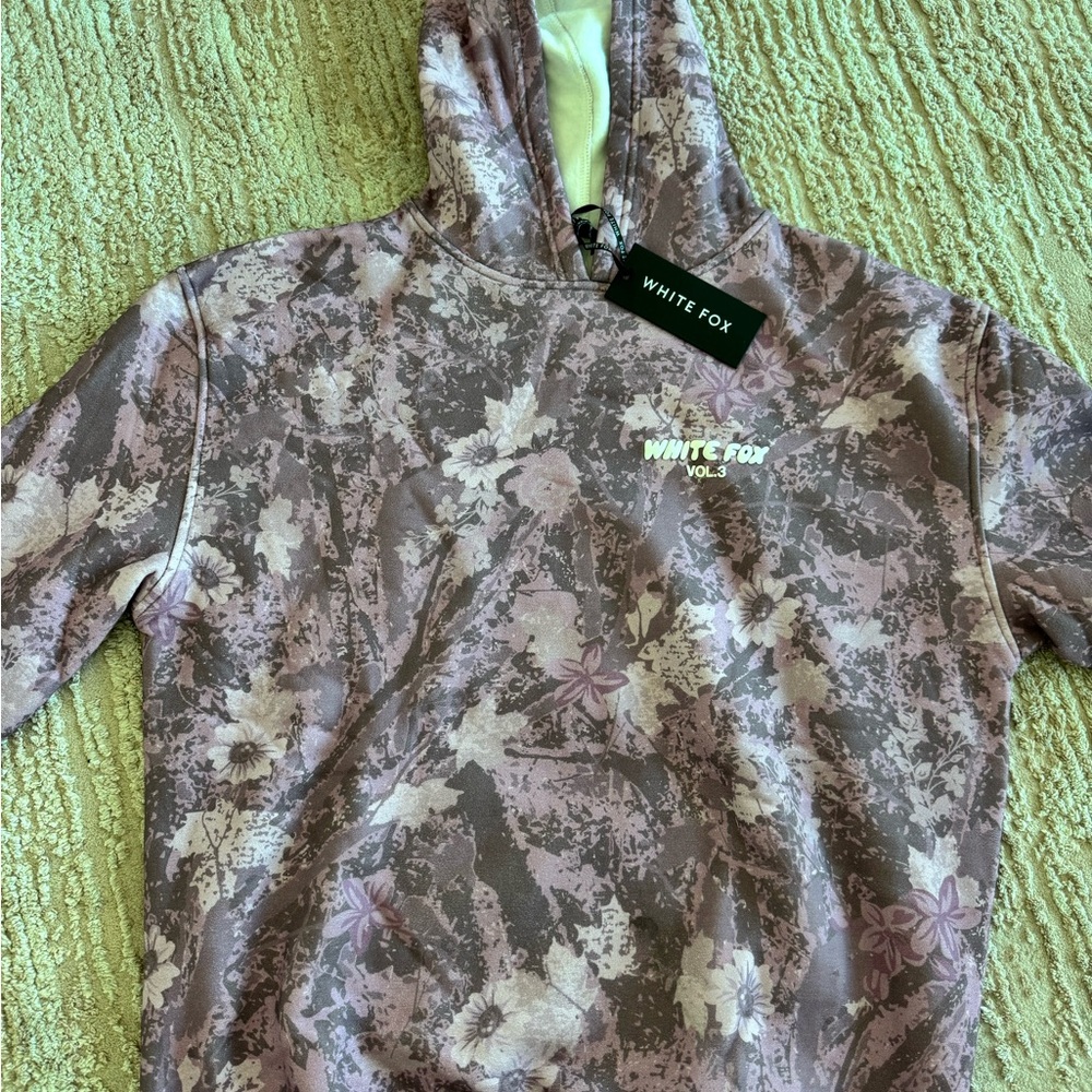 White Fox Boutique Purple Floral Hoodie